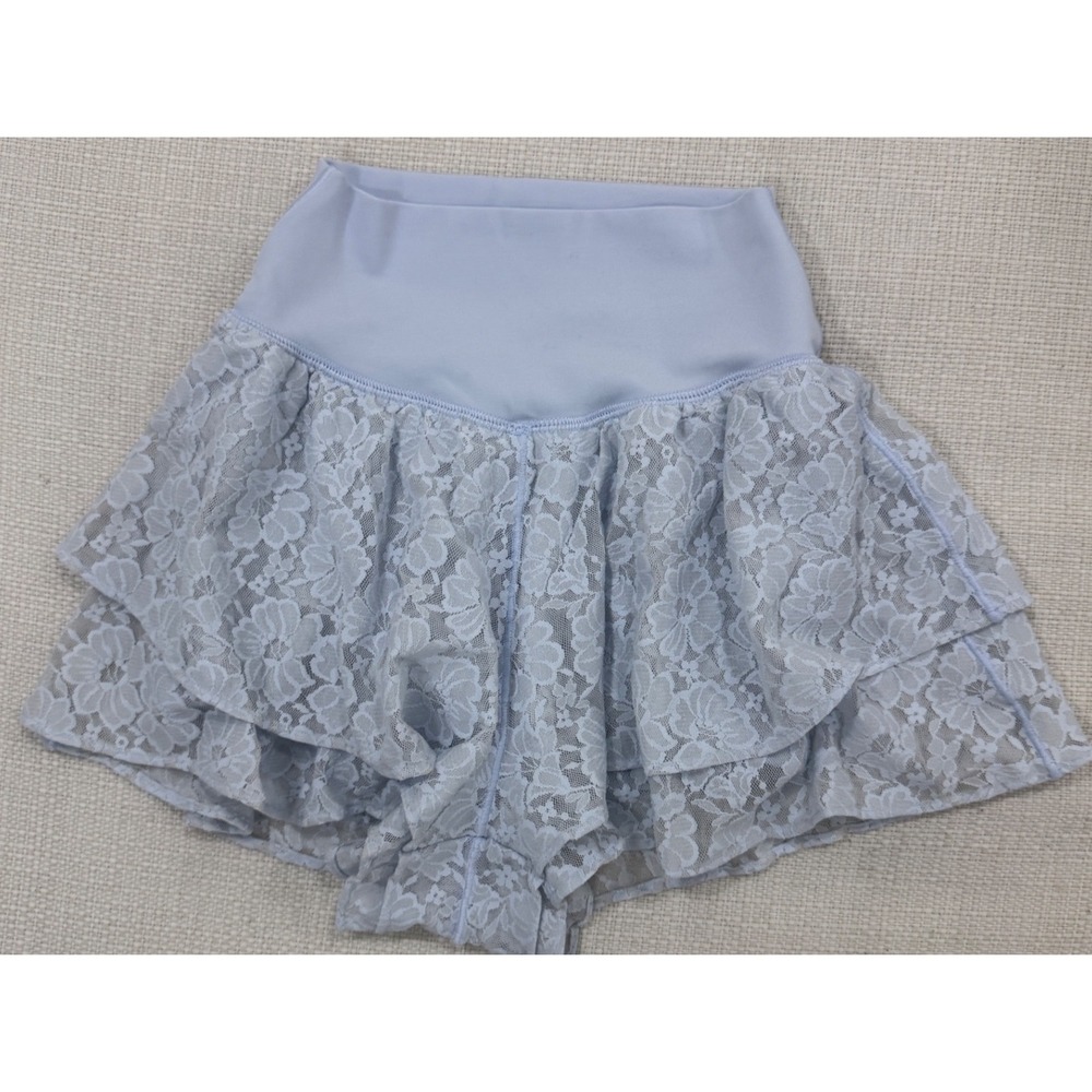 Offline by Aerie Lace Skirted Shorts Womens XXS Blue Real Me Floral Excellent